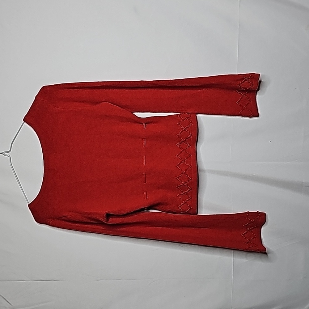 Anthropologie Ago e Filo red cardigan embroidered sweater sz XS - Picture 5 of 5